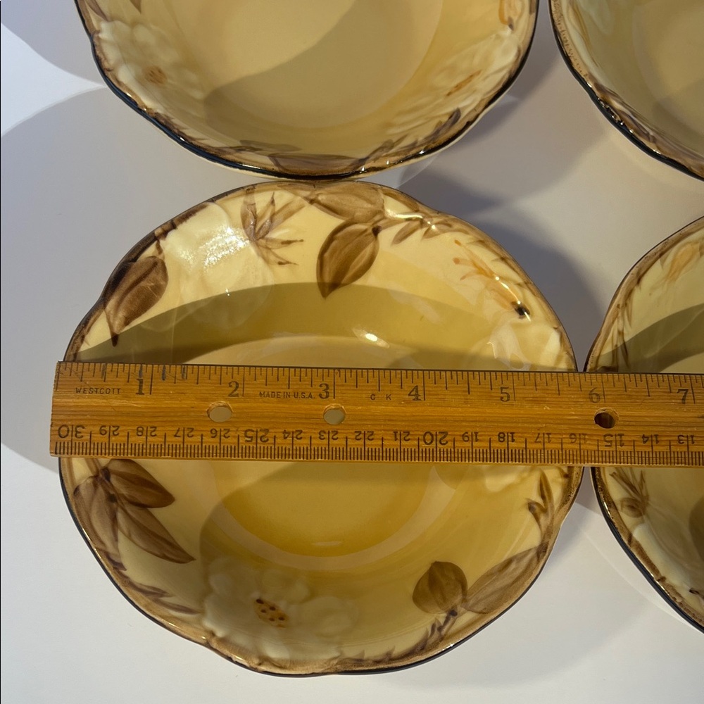 Franciscan Cafe Royale Floral Cream and Brown Bowls 6" - Picture 2 of 8